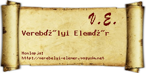 Verebélyi Elemér névjegykártya